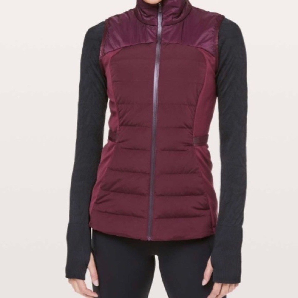 Lululemon Down For It All Vest Dark Adobe SZ 4